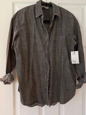 Sonoma Grey Chambray Denim Shirt - Petite Small - NWT